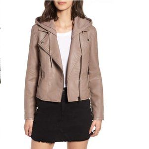 BlankNYC Moto Jacket with Removable Hood XS